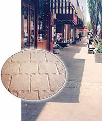 stamped and stained sidewalk