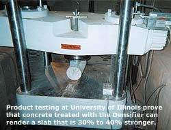 Densifier treated concrete