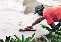 trowelling decorative concrete