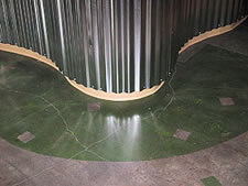 Acid stain with graphic tape.