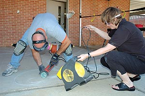 Cutting the design in concrete