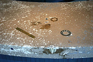 closeup of a nautically themed countertop found in Light Harbor, on Lake Michigan.