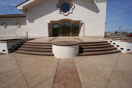 Decorative Concrete Steps at the Holy Cross Catholic Church