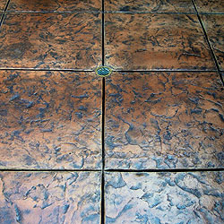 Water drains in decorative concrete