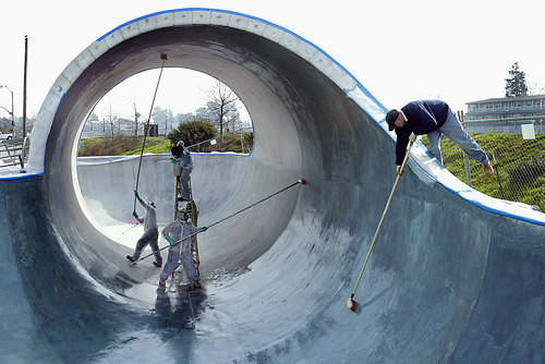 Skate Park of Decorative Acid-Stained Concrete