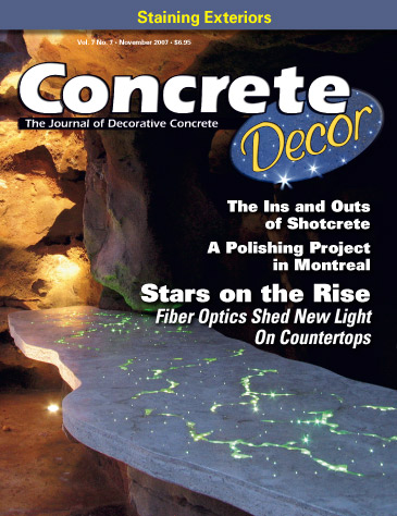 Concrete Decor magazine cover from November 2007 Photo courtesy of J & M Lifestyles