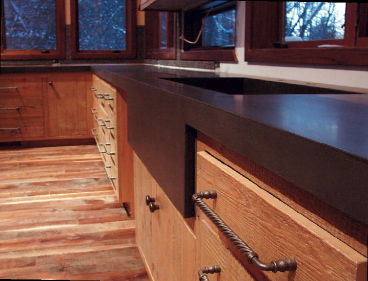 Troy Thompson, of Des Moines, Iowa, crafted this countertop with a sprayed-on face coat. Photo by Troy Thompson