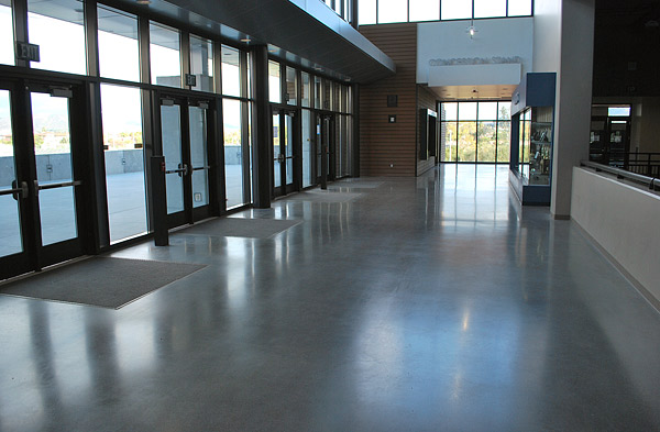 Densified concrete floor at high school - Photos courtesy of Surfacing Solutions Inc.