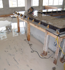 Wet grinding concrete - Wet grinding is messy! Photos courtesy of The Concrete Countertop Institute
