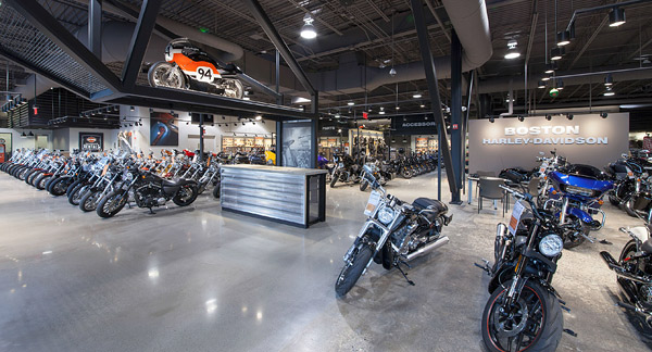 Boston Massachusetts Harley Davidson showroom