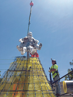 Positioning the soldiers at the Scaffolding for the Navy Corpsmen Memorial at Camp Pendleton