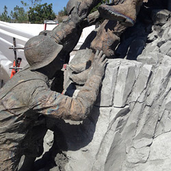 Detail of soldier at the Navy Corpsmen Memorial at Camp Pendleton