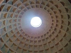The Pantheons unreinforced concrete dome is 142 feet in diameter.