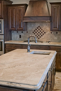 Light brown concrete countertop that has a marble look by Ben Ashby.