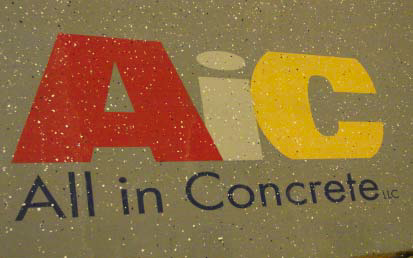 This All in Concrete logo was placed on the concrete with RapidShield