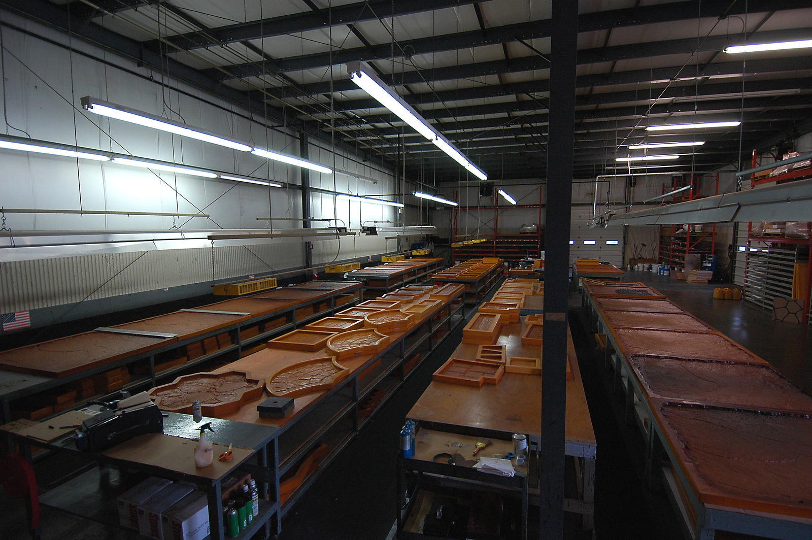 The stamping tool manufacturing area at Stampcrete Internationals headquarters in Liverpool, New York