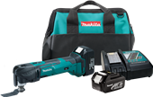 Makita has released a new 18V LXT Lithium-Ion Cordless Multi-Tool Kit (model XMT035) with tool-less accessory change and longer run time than the previous model. 