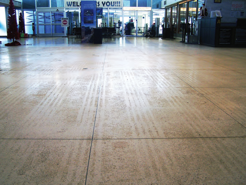 The entire area was stripped, scrubbed, diamond polished and protected with Surtecs Insta Guard.