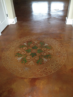 Cory Hanneman Element 7 Concrete floor stencil