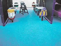 Pebble-Flex System is used in McDonald's restaurant play areas.