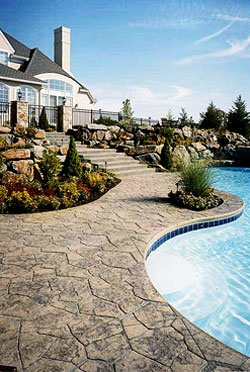 Pool Decks Photo courtesy of Architectural Concrete Design. Pool decks may look like patios, but because they must perform differently there are some differences in how they are installed and finished. "Good quality concrete practices, slope, climate and safety should be the main factors considered when designing and installing a pool deck," says Scott Thome, director of product services for L.M. Scofield Co.