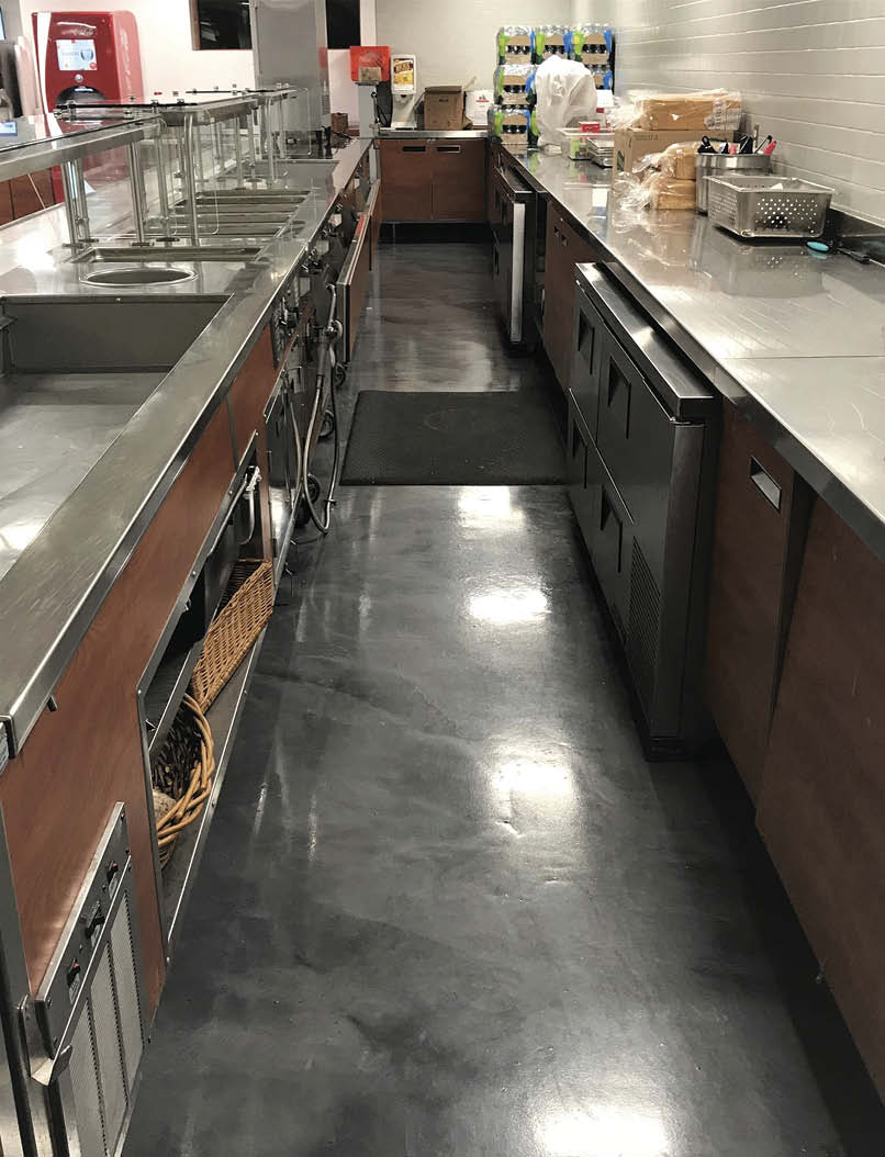 Seman Flooring only had a two-day window to remove the existing floor coating and install a new polyaspartic floor system in the employee café at Nemacolin Woodlands, a five-star resort in the Laurel Highlands of Southwestern Pennsylvania.
