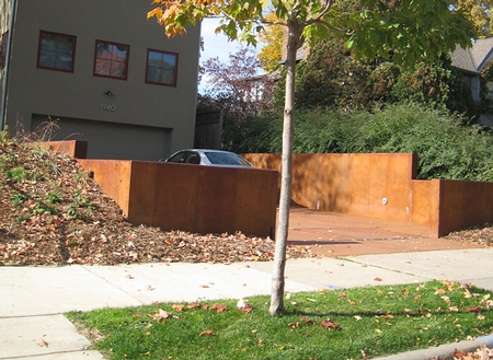 stained concrete retaining walls