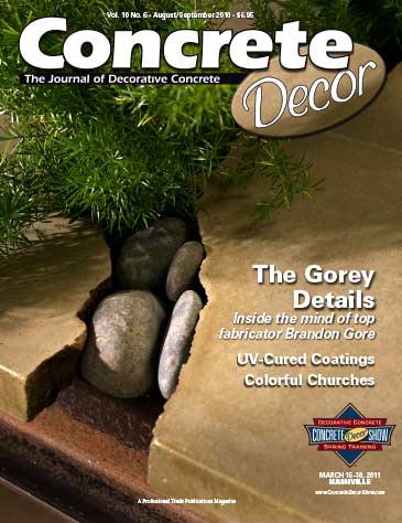 Concrete Decor magazine cover from August / September 2010
