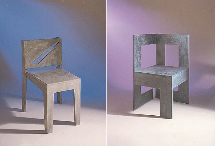 Concrete chairs are a form of decorative concrete art