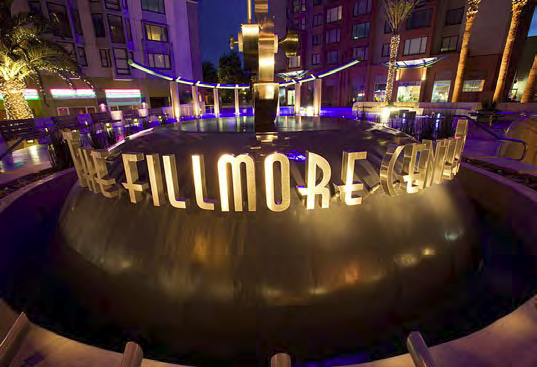 The Fillmore Center statue in front of the center.