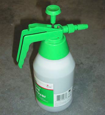 A normal household garden sprayer makes staining concrete that much easier.