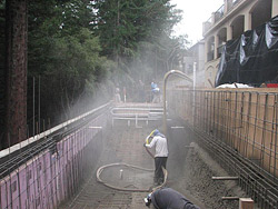 With the site preparation and underground work done, and the pool finished by a subcontractor, Ralston and his crew began work on the part they truly enjoy: creating a piece of functional art out of concrete. 