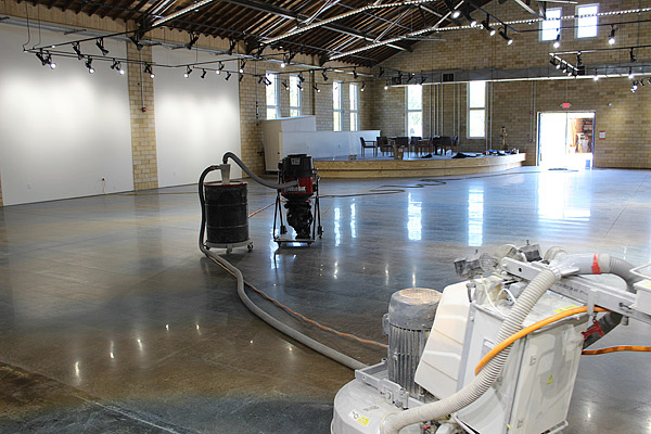 art gallery polished concrete floor