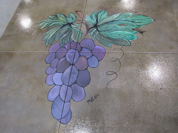 Grapes painted on concrete