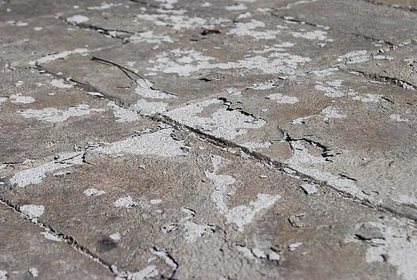 Winter damage to decorative concrete