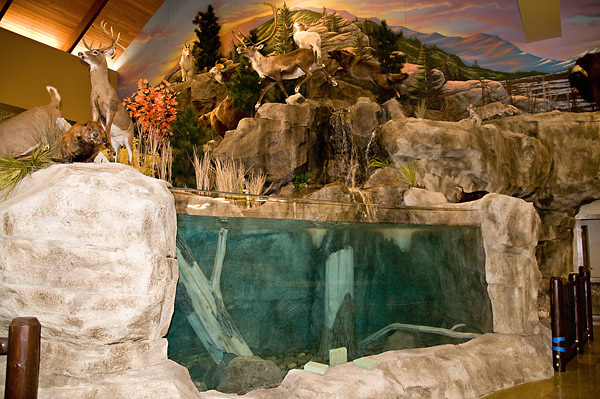 Faux rock in Cabela's displays