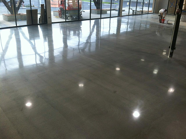 Concrete overlay after polishing