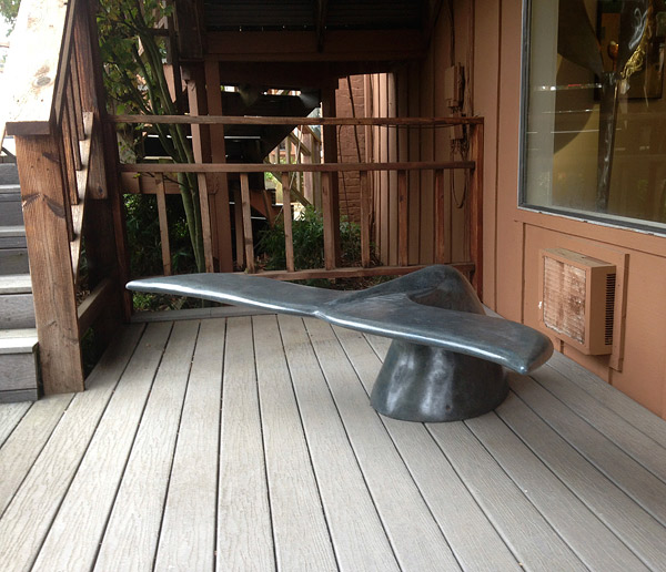 A Concrete Bench in the Shape of a Whale's Tail