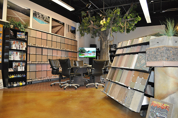 Concrete showroom and design center - A well thought-out design center can become one of a companys most valuable resources. Photos courtesy of Colorado Hardscapes