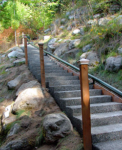 concrete staircase and rockwork