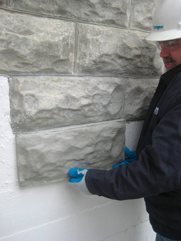 casting new concrete stone