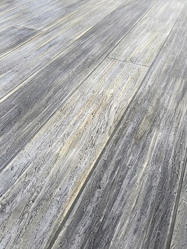 gray concrete floor that looks like washed wood