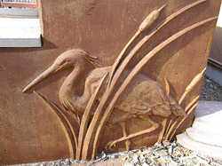 3-D concrete heron