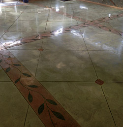 stained concrete floor that looks like tile