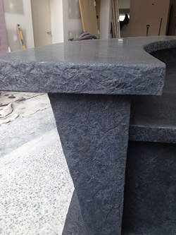 concrete countertop with rough edge