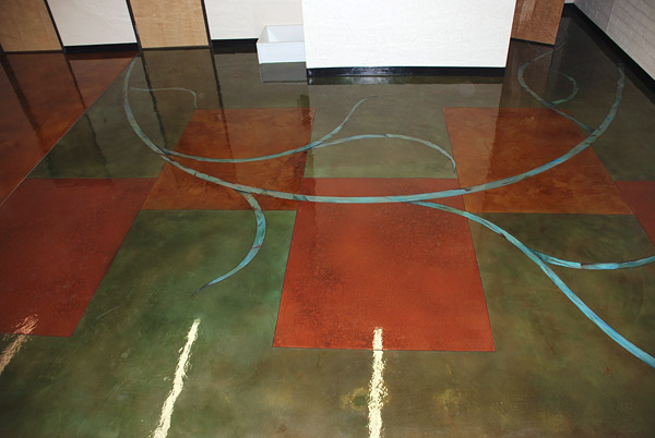 cementitous microtopping and water based dy with two sealers