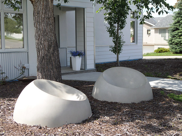 Luna Loungers, round concrete chairs