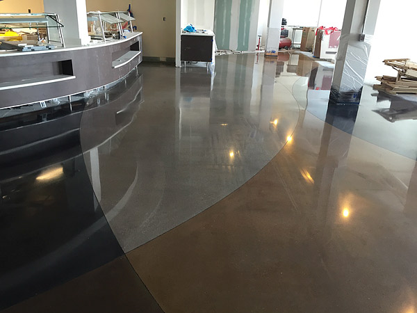 ICC Safety Surfaces was brought in to stain and polish Ohio State University concrete flooring.