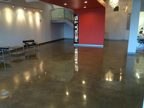 OSU brown stained and epoxy floor