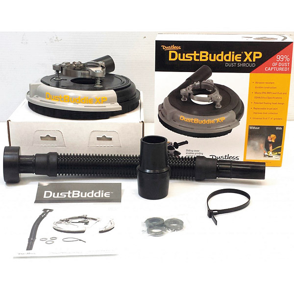 DustBuddie fits most hand grinders and collects dust